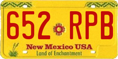NM license plate 652RPB