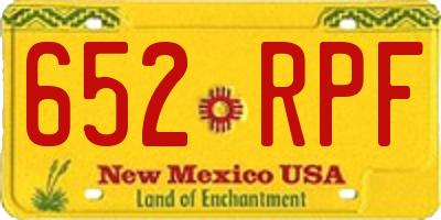 NM license plate 652RPF
