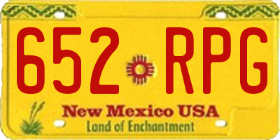 NM license plate 652RPG