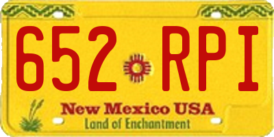 NM license plate 652RPI
