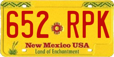 NM license plate 652RPK
