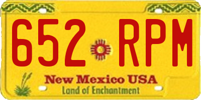 NM license plate 652RPM