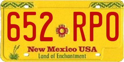 NM license plate 652RPO