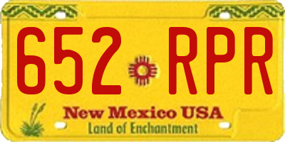 NM license plate 652RPR