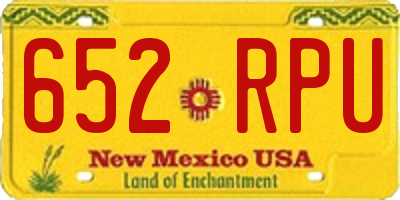 NM license plate 652RPU