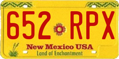 NM license plate 652RPX