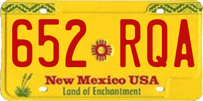 NM license plate 652RQA