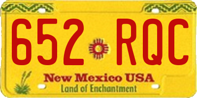 NM license plate 652RQC