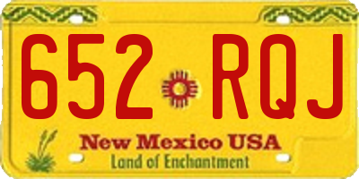 NM license plate 652RQJ