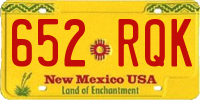 NM license plate 652RQK