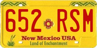 NM license plate 652RSM