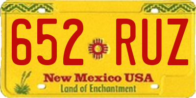NM license plate 652RUZ