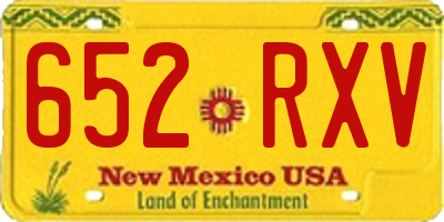 NM license plate 652RXV