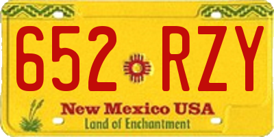 NM license plate 652RZY
