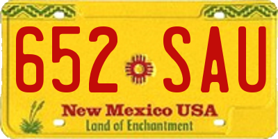 NM license plate 652SAU