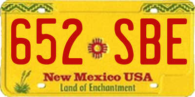 NM license plate 652SBE