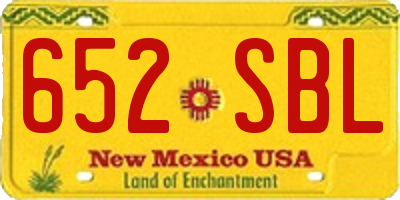 NM license plate 652SBL