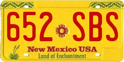 NM license plate 652SBS