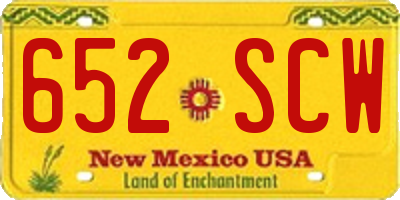 NM license plate 652SCW