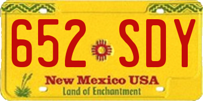 NM license plate 652SDY