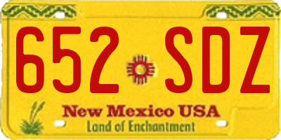 NM license plate 652SDZ