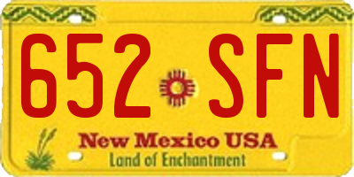 NM license plate 652SFN