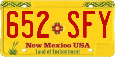 NM license plate 652SFY