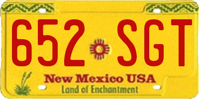 NM license plate 652SGT