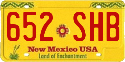 NM license plate 652SHB