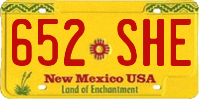 NM license plate 652SHE