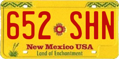 NM license plate 652SHN