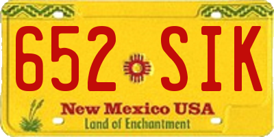 NM license plate 652SIK