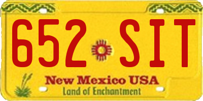 NM license plate 652SIT