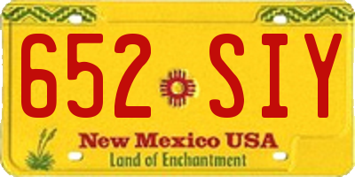 NM license plate 652SIY