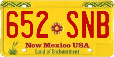 NM license plate 652SNB