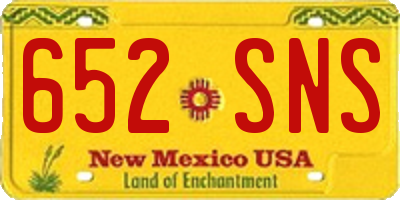 NM license plate 652SNS