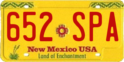 NM license plate 652SPA