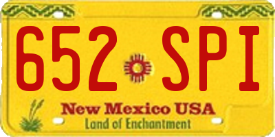 NM license plate 652SPI