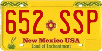 NM license plate 652SSP