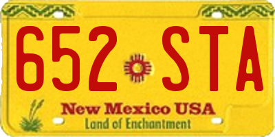 NM license plate 652STA