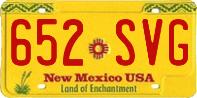 NM license plate 652SVG
