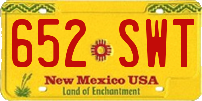 NM license plate 652SWT