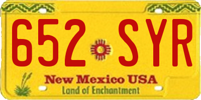 NM license plate 652SYR