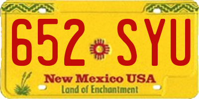 NM license plate 652SYU