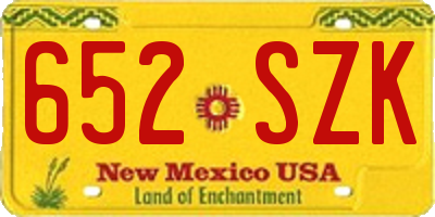 NM license plate 652SZK