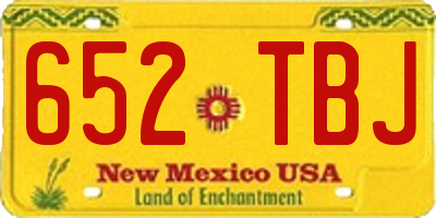 NM license plate 652TBJ