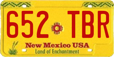 NM license plate 652TBR