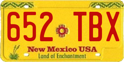 NM license plate 652TBX