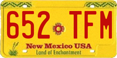 NM license plate 652TFM