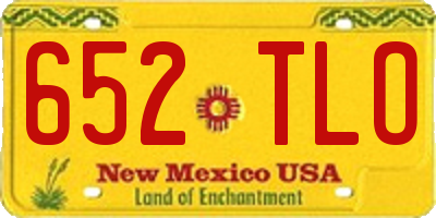 NM license plate 652TLO